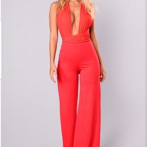 Multitalented Jumpsuit (Red) - FASHION NOVA